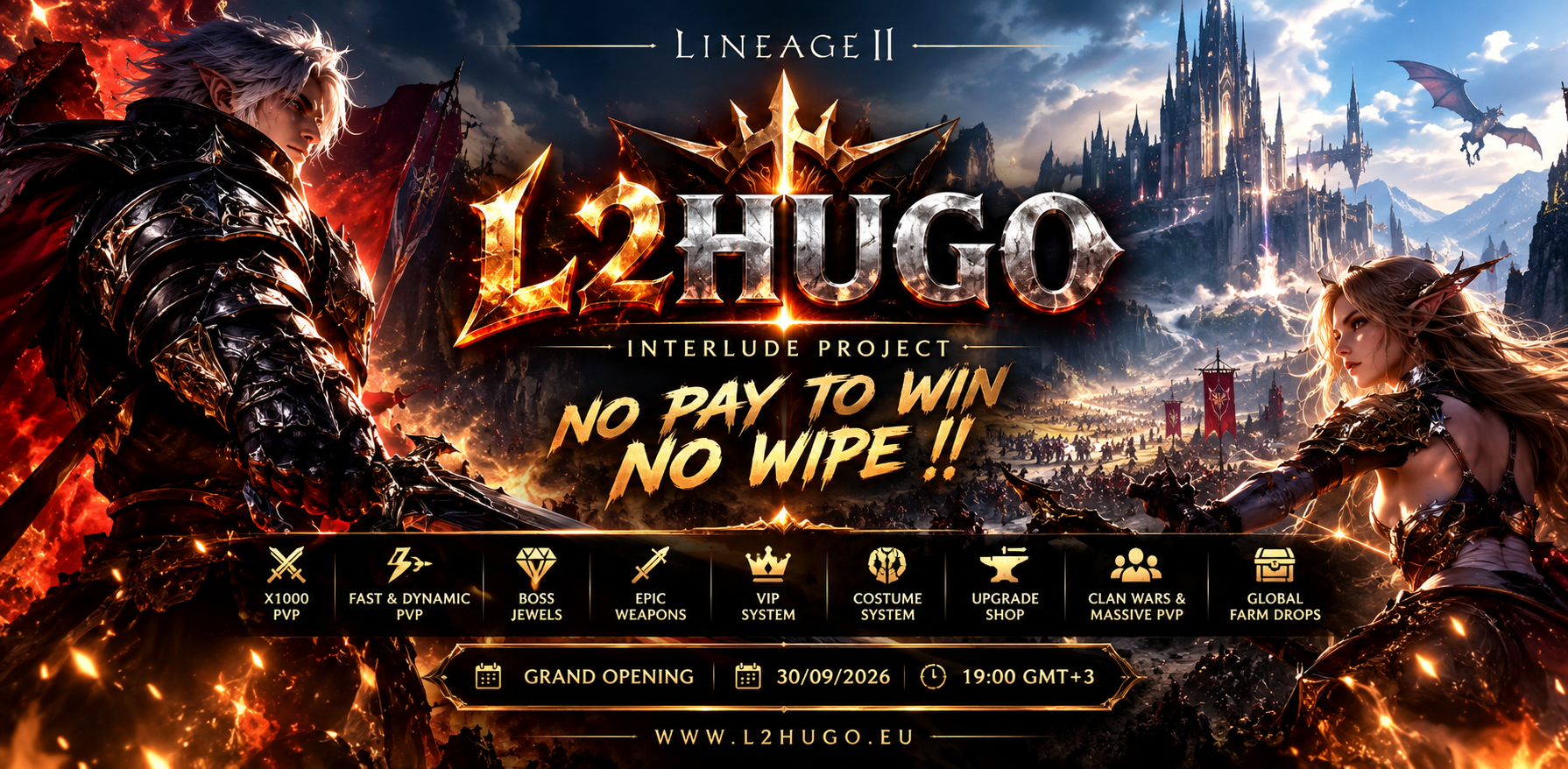 L][HUGO lineage 2 Server Banner